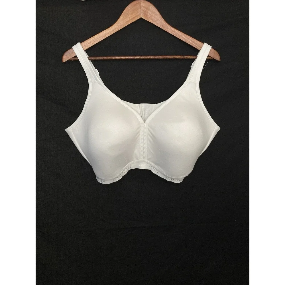 Cacique Wireless Bra Size 44F Comfort Lightly Lined White Full Coverage Soft Cup